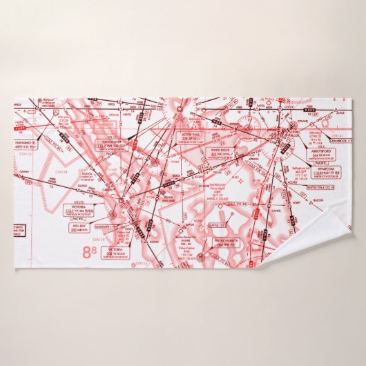 Luftfahrtskizze Badehandtuch (Badehandtuch)