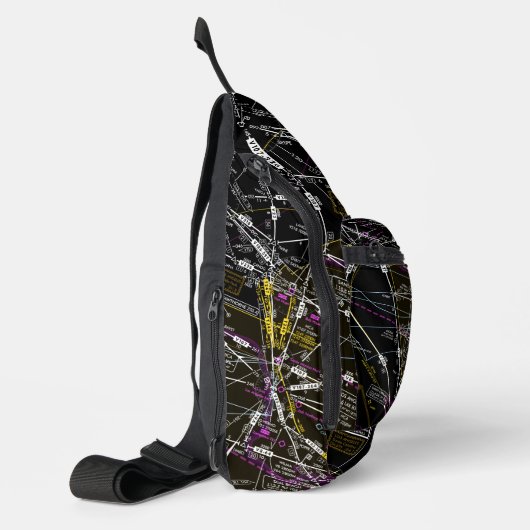 Luftfahrtskizze Crossbody Bag (Linke Seite)