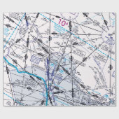 Luftfahrtskizze Geschenkpapier (Flach)