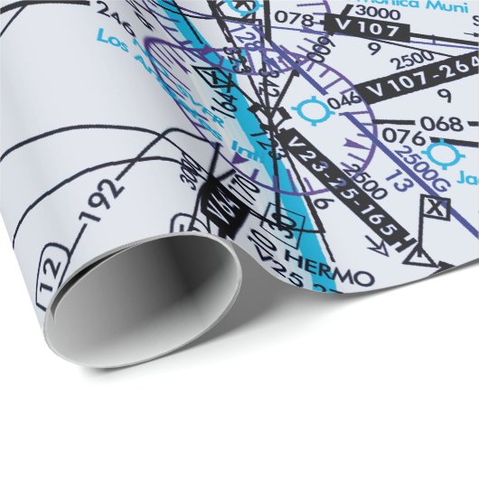 Luftfahrtskizze Geschenkpapier (Rolleneckpunkt)