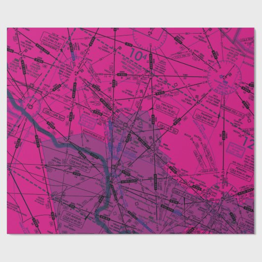 Luftfahrtskizze Geschenkpapier (Flach)