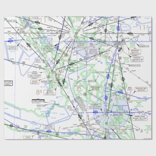 Luftfahrtskizze Geschenkpapier (Flach)