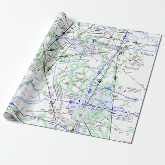 Luftfahrtskizze Geschenkpapier (Ungerollt)