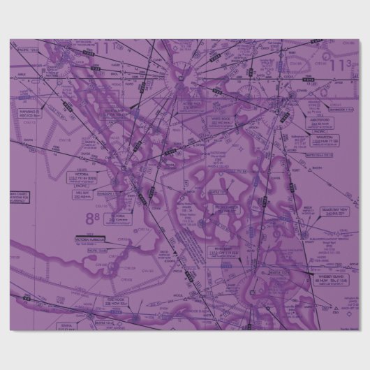 Luftfahrtskizze Geschenkpapier (Flach)