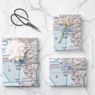 Luftfahrtskizze Geschenkpapier Set