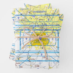 Luftfahrtskizze Geschenkpapier Set