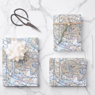 Luftfahrtskizze Geschenkpapier Set