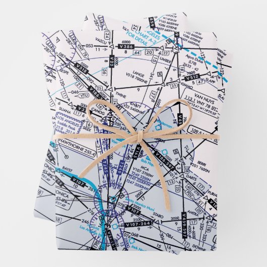 Luftfahrtskizze Geschenkpapier Set (Beispiel)