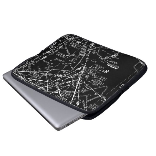 Luftfahrtskizze Laptopschutzhülle (Vorne Knopf)