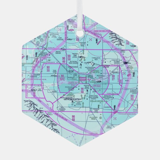 Luftfahrtskizze Ornament Aus Glas (Vorderseite)