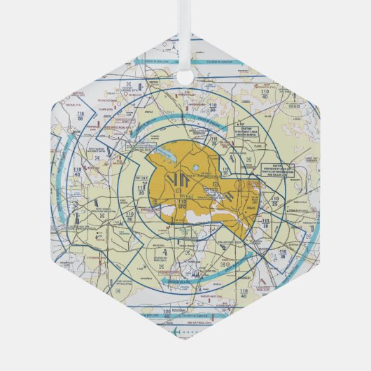 Luftfahrtskizze Ornament Aus Glas (Vorderseite)