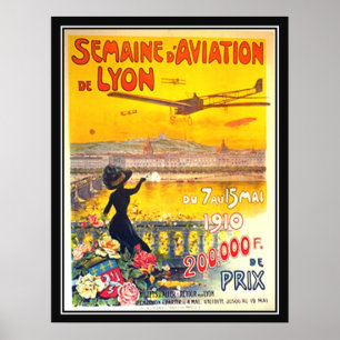 Luftfahrtwoche Lyon Frankreich 1910 Poster-Druck Poster