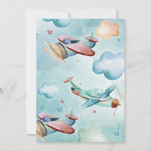 Luftfahrzeug 3. Geburtstag Einladung - Thema Flugz (Rückseite)