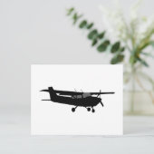Luftfahrzeug Classic Cessna Schwarze Silhouette Fl Postkarte (Stehend Vorderseite)