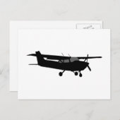Luftfahrzeug Classic Cessna Schwarze Silhouette Fl Postkarte (Vorne/Hinten)