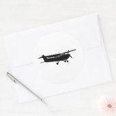 Luftfahrzeug Classic Cessna Schwarze Silhouette Fl Runder Aufkleber (Umschlag)