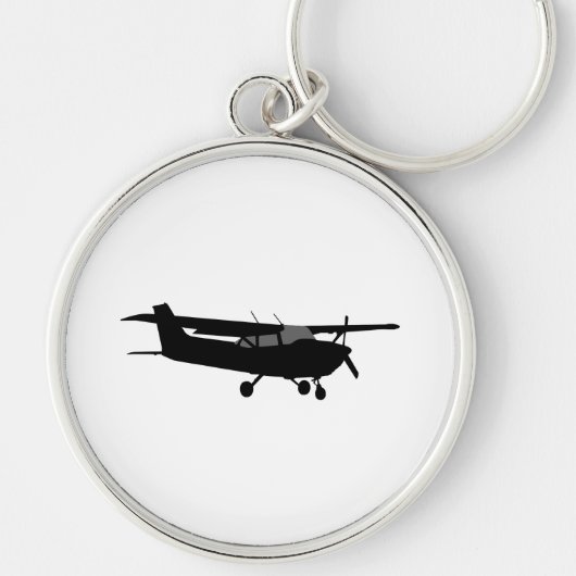 Luftfahrzeug Classic Cessna Schwarze Silhouette Fl Schlüsselanhänger (Vorne)