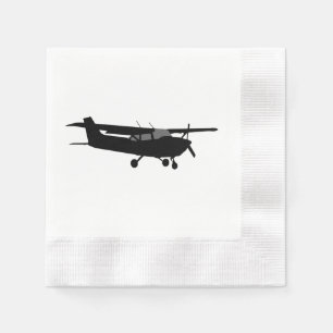 Luftfahrzeug Classic Cessna Schwarze Silhouette Fl Serviette