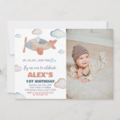 Luftfahrzeug Einladung zum Geburtstag Orange mit F (Vorderseite)