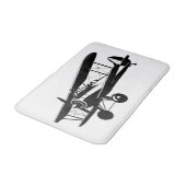 Luftfahrzeug für die Silhouette Retro Aviation Badematte (Schrägansicht)