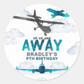 Luftfahrzeug jedes Alter Geburtstagspartei Runder Aufkleber (Vorderseite)