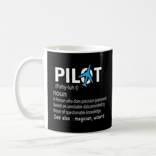 Luftfahrzeug mit Begriffsbestimmung des Piloten Kaffeetasse (Links)