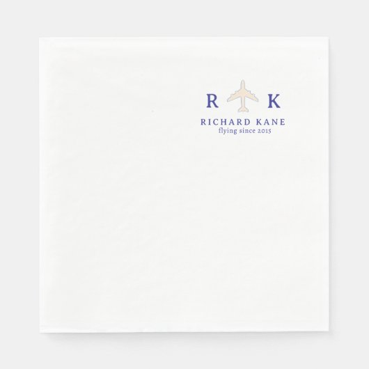 Luftfahrzeug mit Logos für das Pilotprogramm Serviette (Vorderseite)