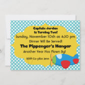 Luftfahrzeug-Pilot für kundenspezifisches Foto zum Einladung (Rückseite)