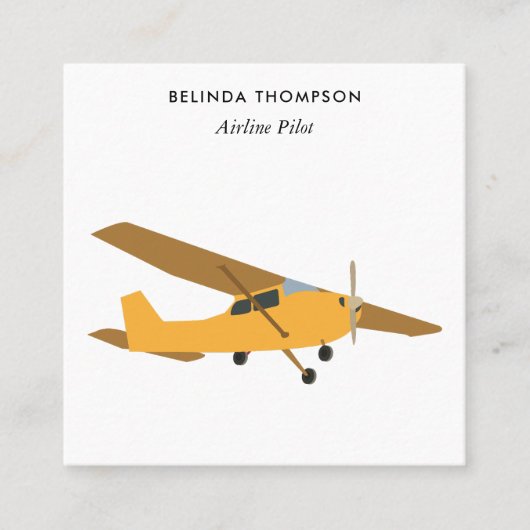 Luftfahrzeug-Pilot QR Code Soziale Medien Quadratische Visitenkarte (Vorderseite)