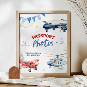 Luftfahrzeug-Thema Geburtstag Reisepass Foto Eigen Poster