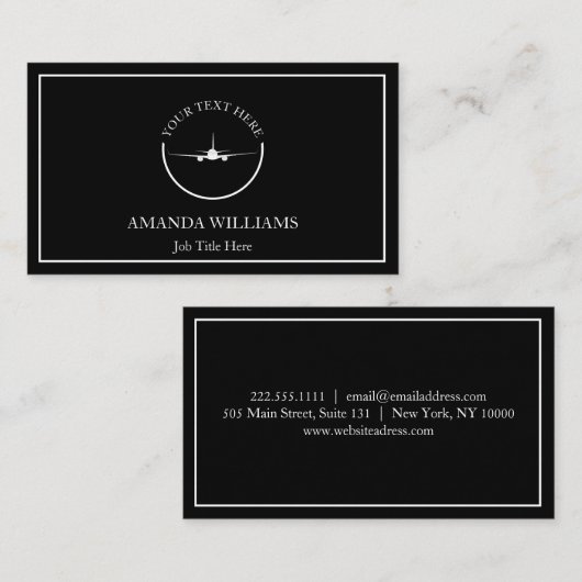 Luftfahrzeug Visitenkarte (Vorne/Hinten)