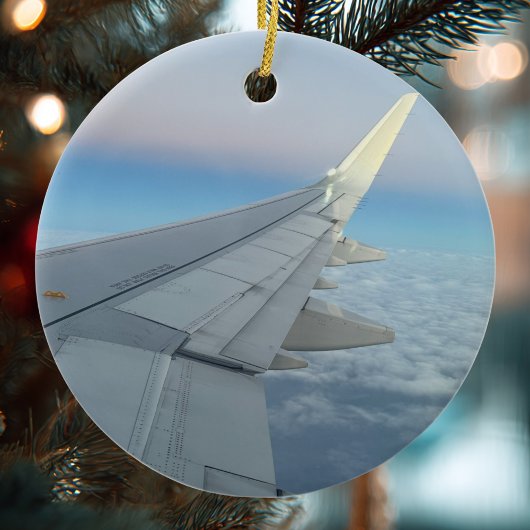 Luftfahrzeug Weihnachts-Foto Custom Keramik Ornament