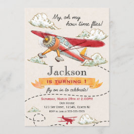 Luftfahrzeug zum Geburtstag Einladung Vintages Flu