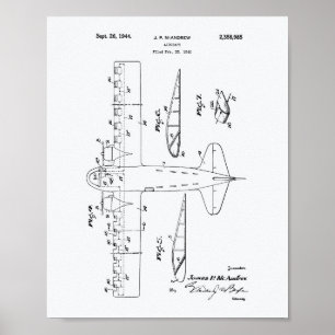 Luftfahrzeuge 1944 Weißbuch zum Thema "Patent" Poster