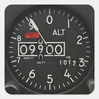 Luftfahrzeuge Avionics Altimeter Quadratischer Aufkleber