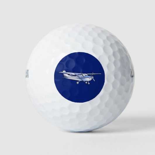 Luftfahrzeuge Chrom Cessna Silhouette Flying on Bl Golfball (Vorderseite)