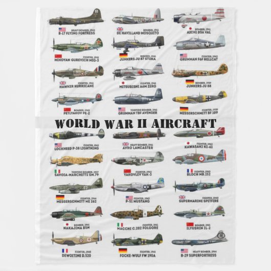 LUFTFAHRZEUGE IM WELTKRIEG II FLEECEDECKE (Vorderseite)