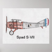 Luftfahrzeuge mit W1 Spad S-VII Poster (Vorne)