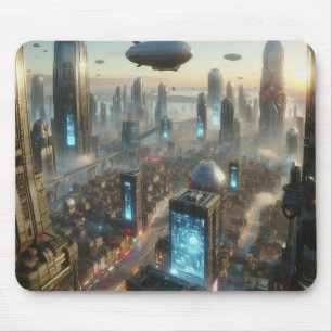 Luftfahrzeuge über der Megazitaet Mousepad