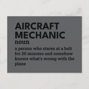 Luftfahrzeugmechanik - Definition Witty Feiertagspostkarte