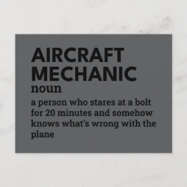 Luftfahrzeugmechanik - Definition Witty Feiertagspostkarte