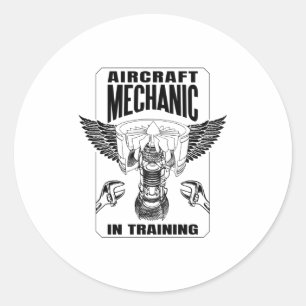 Luftfahrzeugmechanik in der Ausbildung Runder Aufkleber