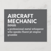 Luftfahrzeugmechaniken - "Funny Definition" Feiertagspostkarte (Vorderseite)