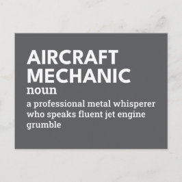 Luftfahrzeugmechaniken - "Funny Definition" Feiertagspostkarte