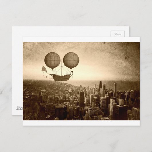 Luftfracht über Chicago Postkarte (Vorne/Hinten)