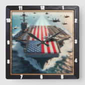 Luftfrachtflugzeuge Quadratische Wanduhr (Vorderseite)