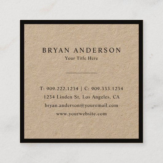 Luftfrachtprämie Quadratische Visitenkarte (Rückseite)