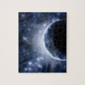 Luftgebürsteter Nachthimmel voller Sterne rund um Puzzle (Vertikal)