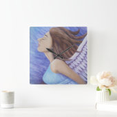 Luftgoddess Flug Square Wall Uhr (Zuhause)