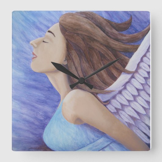 Luftgoddess Flug Square Wall Uhr (Vorderseite)